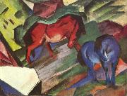Franz Marc Red and Blue Horse (mk34) oil on canvas